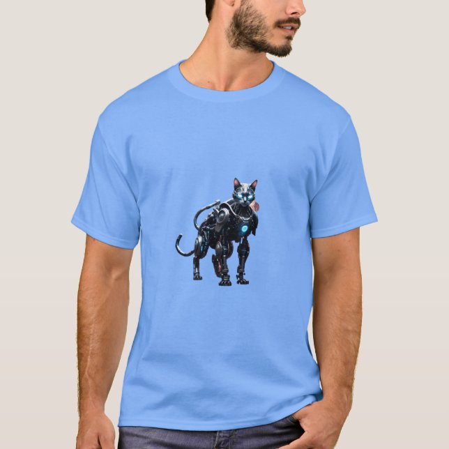 Cyber Cat Samurai T-Shirt ⚔️ | Tokyo Street Stil (Framsida)