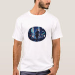 Cyber City Boy T Shirt<br><div class="desc">Futuristiska cyberpunk stil man går ner i en futuristiska stad på natten.</div>