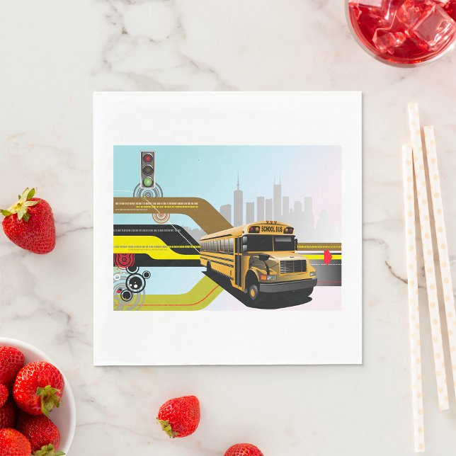 Cyber City Skolbuss Pappersservett (Skapare uppladdad)