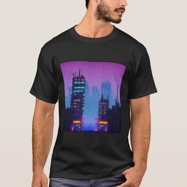 Cyber Cityscape T Shirt (Framsida)