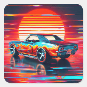 Cyber Cruise Fyrkantigt Klistermärke