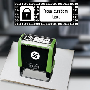 Cyber/datasäkerhet - Lås- och IT-kod - Egen text Självfärgande Stämpel