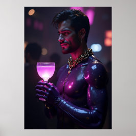 Cyber Dionysus: Purple Mist Reveler Poster