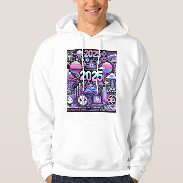 Cyber Dream 2025 - Futuristiska Aesthetic Hoodie (Framsida)
