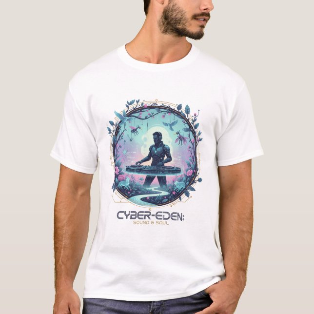 Cyber-Eden DJ Tee – Digital Paradise Beats (Framsida)