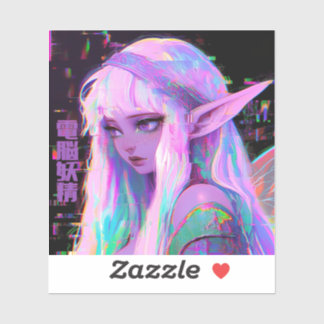 Cyber Fairy ’Dennou Yousei’ Glitchcore Klistermärken