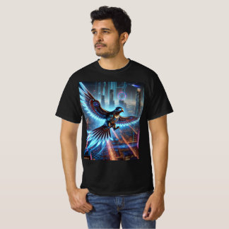 Cyber Falcon Neon Flight T-Shirt Design.
