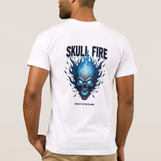 Cyber Flame Skull Shirt - Blue Fire 2025 Grunge Ar T Shirt