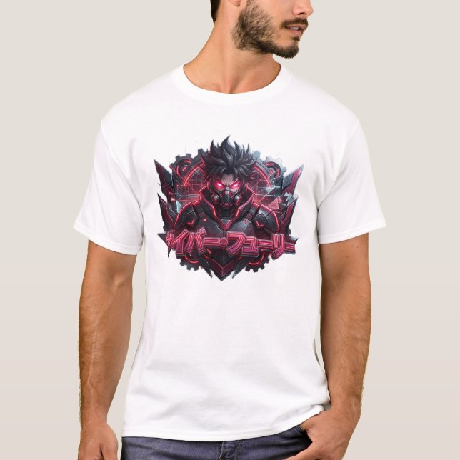 Cyber Fury Cyberpunk T-shirt (Framsida)
