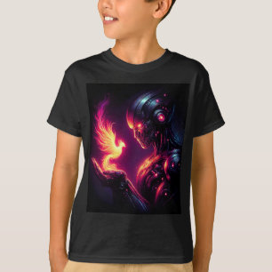Cyber Futuristisk Robot Fenix Eldande T Shirt