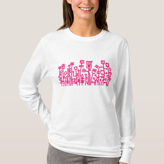 Cyber Garden - Neon Red Tee Shirt (Framsida)