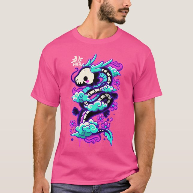 Cyber Ghost Dragon T Shirt (Framsida)