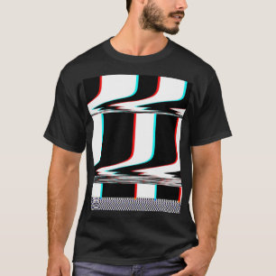 Cyber Glitch Mod Randig T Shirt