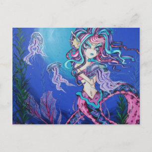 Cyber Goth Siren Manet Fantasi Postkort Vykort