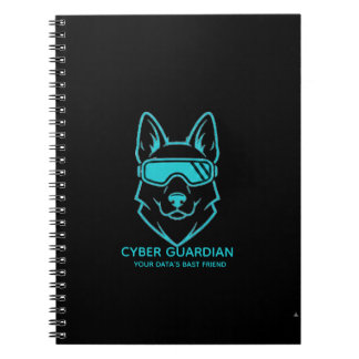 Cyber Guardian Blue Tech Mascot - Spiral Photo Not Anteckningsbok