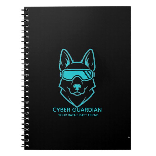 Cyber Guardian Blue Tech Mascot - Spiral Photo Not Anteckningsbok (Framsidan)