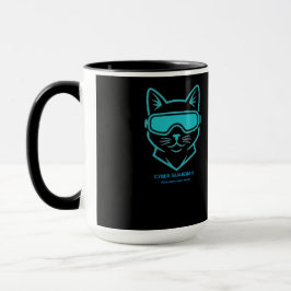 Cyber Guardian Neon Cat - Cybersecurity Enthusiast Mugg