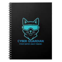 Cyber Guardian Neon Cat - Professional Tech & Codi Anteckningsbok