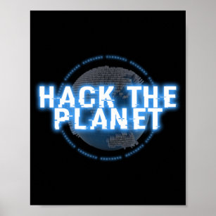 CYBER HACKAR PLANET-datorn, defekt, hack, hack Poster