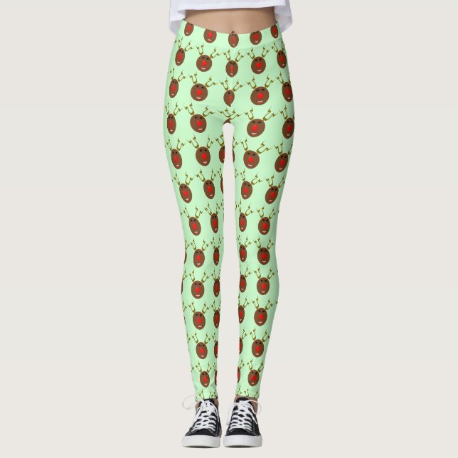 Cyber jul Reindeer Leggings (Framsida)