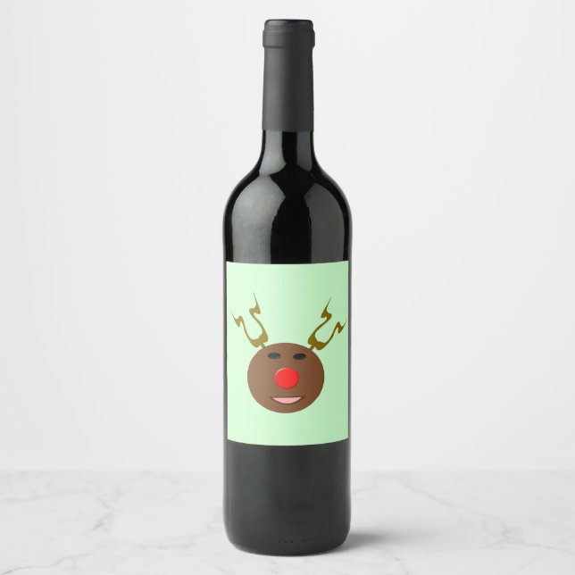 Cyber julrensetiketter vinflaska etikett (Framsida)