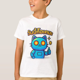 Cyber-Katt Tummen Upp Pojktröja T Shirt