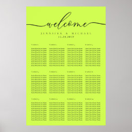 Cyber Lime Jet Black Celebrationssäte Välkommen Poster