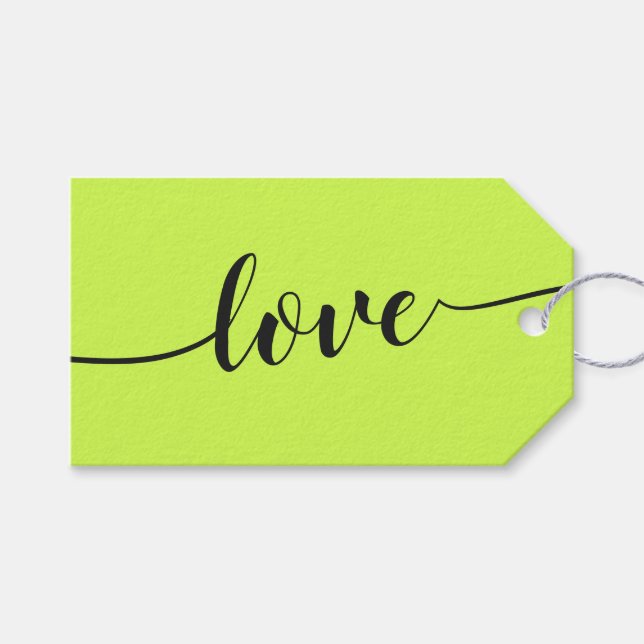 Cyber Lime Jet Black Cheers Simple Love Presentetikett (Framsidan (Horisontell))