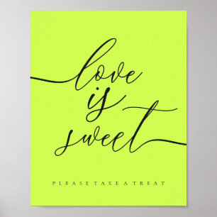 Cyber Lime Jet Black Söt Take Treat Efterrätt Poster