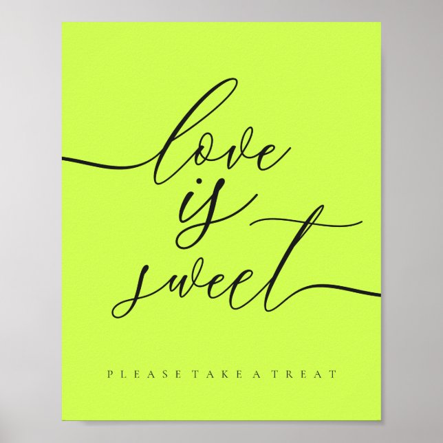 Cyber Lime Jet Black Söt Take Treat Efterrätt Poster (Framsidan)