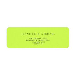 Cyber Lime Jet Black Weds Wedding mowing address Returadress Etikett