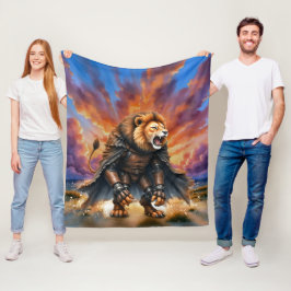 Cyber Lion of the Wastelands  Fleecefilt