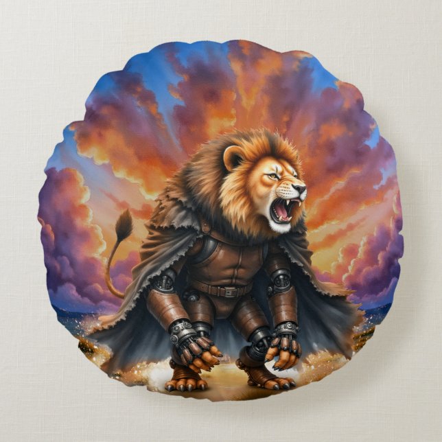 Cyber Lion of the Wastelands  Rund Kudde (Framsidan)