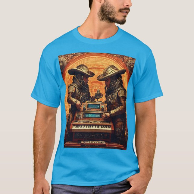 Cyber Maestro DJ Design T-Shirt (Framsida)