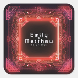 Cyber-Medeltida Fusion Bröllop Fyrkantigt Klistermärke