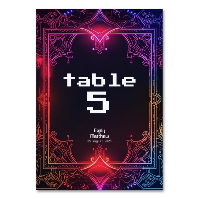 Cyber-Medieval Fusion Bröllop Bordsnummer (Framsidan)