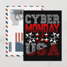 Cyber monday i usa försäljningsevent handritad des
