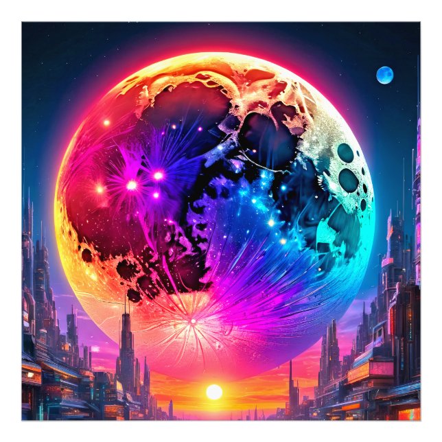 Cyber Moon Fototryck (Framsidan)