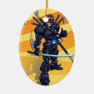 Cyber Ninja Julgransprydnad Keramik