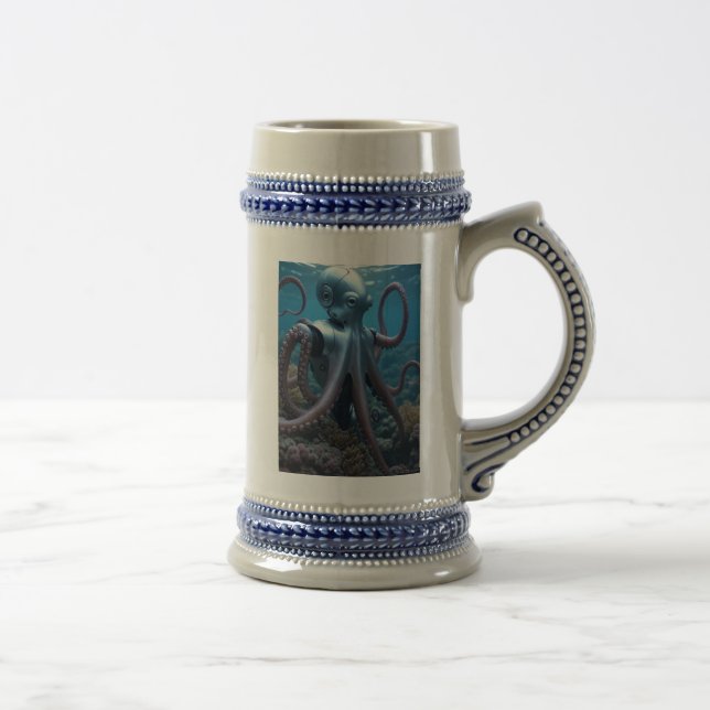 Cyber Octopus Blue lämnat hand stein Sejdel (Höger)