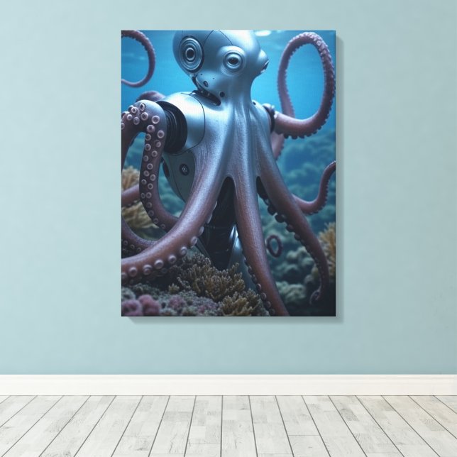 Cyber Octopus canvastryck (Insitu (trägolv))