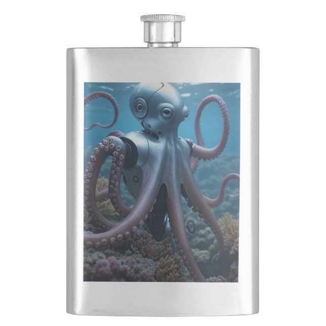 Cyber Octopus-kolv av rostfritt stål Fickplunta (Framsidan)