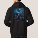 Cyber Octopus manar Black-hooded sweatshirt back<br><div class="desc">Cyber Octopus hoodies är för sjömän,  dykare,  fantasi fläkt,  tekniska gäddar och Sci-Fi fläkt. Cyber Octopus är Steamy Raimon originkoncept och syntetografi cyberpunk art.</div>
