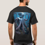 Cyber Octopus manar svart T-shirt back<br><div class="desc">Cyber Octopus T-shirts är till för sjömän,  dykare,  fantasi fläkt,  tekniska gäddar och Sci-Fi fläkt. Cyber Octopus är Steamy Raimon originkoncept och syntetografi cyberpunk art.</div>