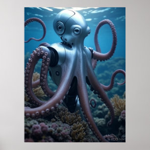 Cyber Octopus-värdeaffisch Poster