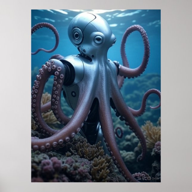 Cyber Octopus-värdeaffisch Poster (Framsidan)