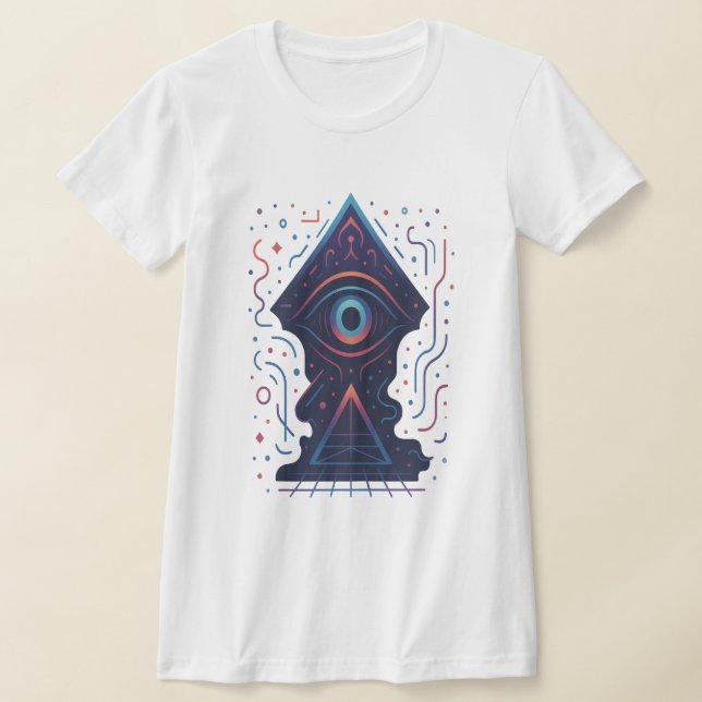 Cyber Öga - Mystic Portal Geometry Design T Shirt (Laydown)