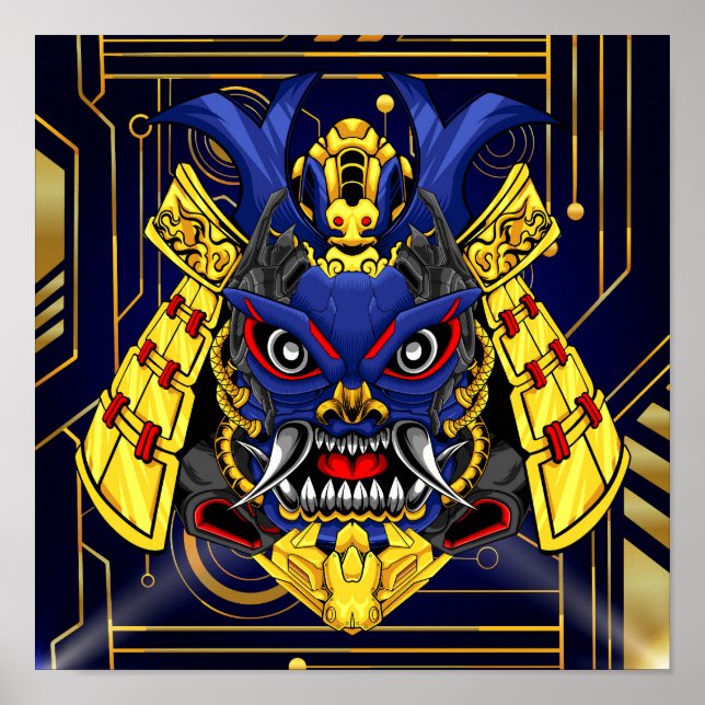 Cyber Oni Mask Poster (Framsidan)