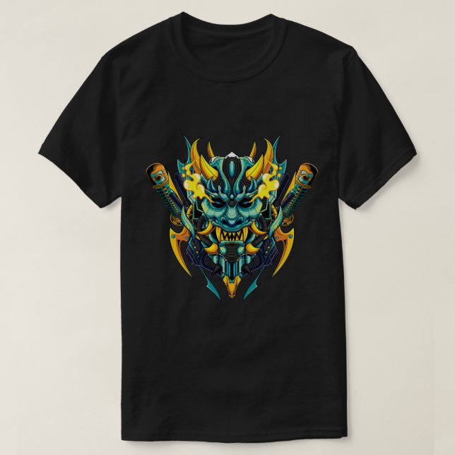 Cyber Oni Mask T Shirt (Design framsida)