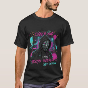Cyber-Oni & Robotkatthuvud   Neo-Tokyo Vaporwave T Shirt